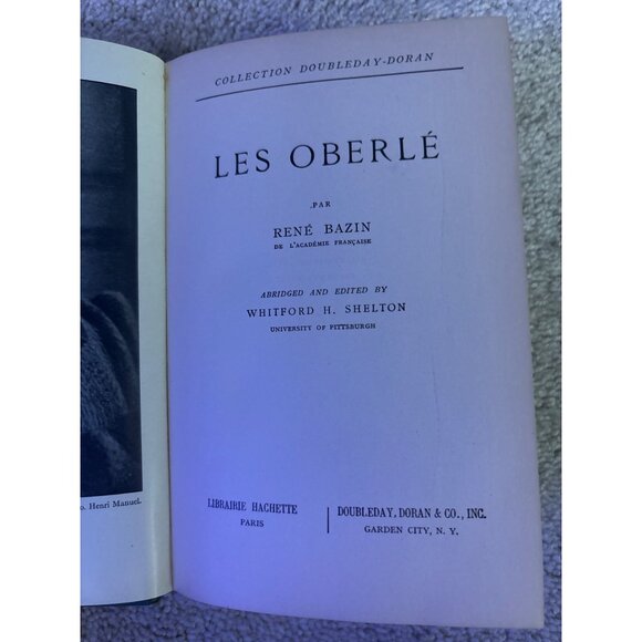 Les Oberlé René Bazin Fourth Printing Hardcover 1930 Doran Collection Literature - Picture 2 of 13